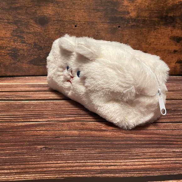 NWT Cute Japanese Kawaii Fluffy Plush Bunny Pencil Case/Make up Bag (SKU: 40MI) - Picture 2 of 7